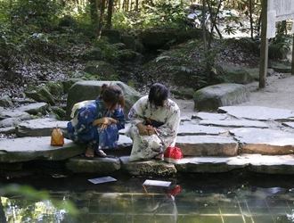 「八重垣神社」の鏡の池